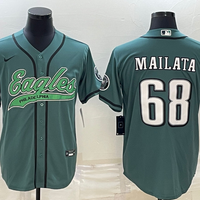 Men's Philadelphia Eagles Jordan Mailata #68 Midnight Green Game Jersey1 Joint Edition