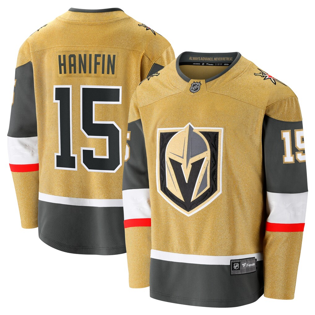 Men's Vegas Golden Knights Noah Hanifin #15 Fanatics Gold Home Breakaway Jersey