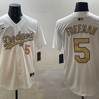 Men's Los Angeles Dodgers Freddie Freeman #5 White 2025 Gold Collection Limited Jersey1