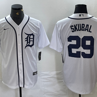 Men's Detroit Tigers Tarik Skubal #29 White Home Limited Player Jersey1