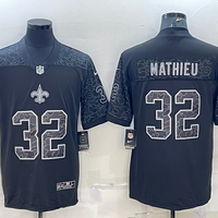 Men's New Orleans Saints Tyrann Mathieu #32 Black RFLCTV Limited Jersey1