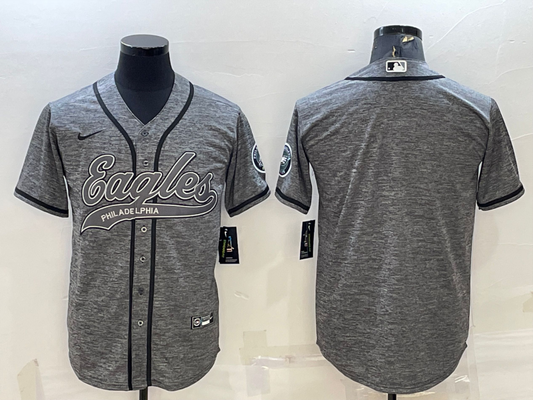 Men's Philadelphia Eagles Gray Blank Game Jersey1