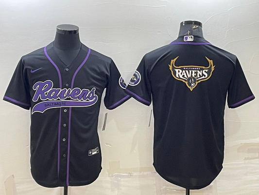Men's Baltimore Ravens Black Game Jersey1