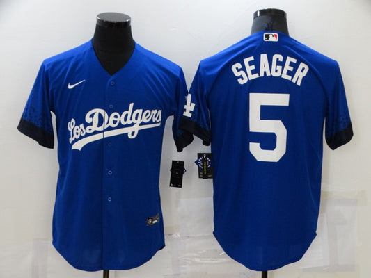 Men's Los Angeles Dodgers Corey Seager #5 Blue Stitched Jersey1