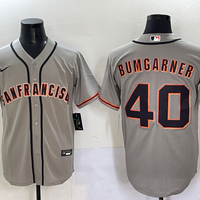 Men's San Francisco Giants Madison Bumgarner #40 Gray Replica Player Jersey