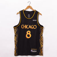 Men's Chicago Bulls Zach LaVine #8 Black 2020/21 Swingman Jersey1 - City Edition