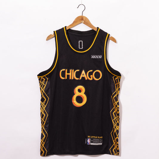 Men's Chicago Bulls Zach LaVine #8 Black 2020/21 Swingman Jersey1 - City Edition