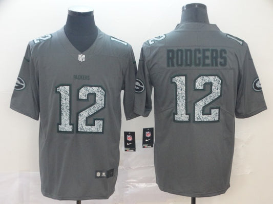 Men's Green Bay Packers Aaron Rodgers #12 Gray Player Game Jersey1