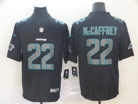 Men's Carolina Panthers Christian McCaffrey #22 Black Authentic Game Jersey1