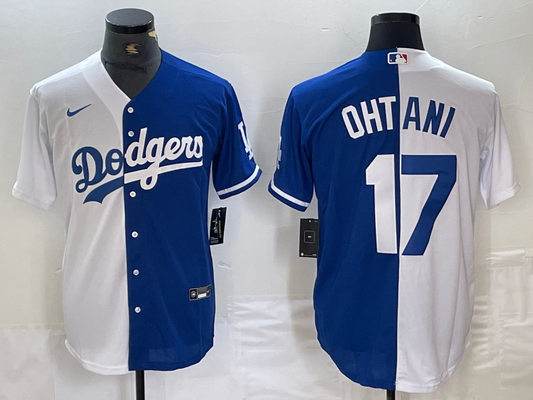 Men's Los Angeles Dodgers Shohei Ohtani #17 White/Blue Player Jersey1