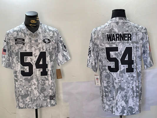 Men's San Francisco 49ers Fred Warner #54 Arctic Camo 2024 Salute to Service Limited Jersey1