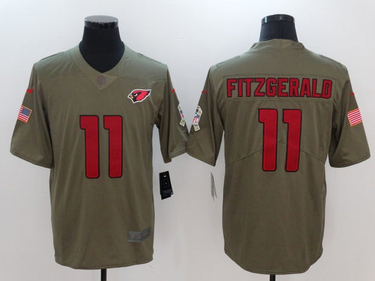 Men's Arizona Cardinals Larry Fitzgerald #11 Brown Player Game Jersey1