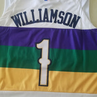 Men's New Orleans Pelicans Zion Williamson #1 NBA White Swingman Player Jersey1