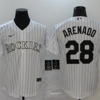 Men's Colorado Rockies Nolan Arenado #28 White Replica Baseball Jersey1