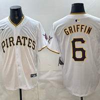Men's Pittsburgh Pirates Konnor Griffin #6 White Replica Player Jersey