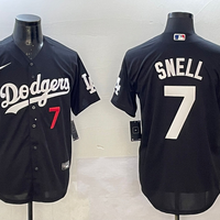 Men's Los Angeles Dodgers Blake Snell #7 Black Alternate Replica Player Jersey1