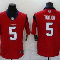Men's Houston Texans Tyrod Taylor #5 Red Game Jersey1