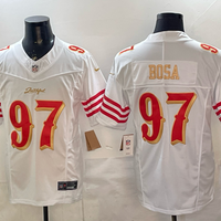 Men's San Francisco 49ers Nick Bosa #97 White 2025 Rivalries Collection Game Jersey