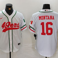 Men's San Francisco 49ers Joe Montana #16 White Replica Player Jersey1