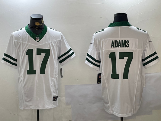 Men's New York Jets Davante Adams #17 Legacy White Game Jersey1
