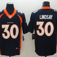 Men's Denver Broncos Phillip Lindsay #30 Navy Game Jersey1