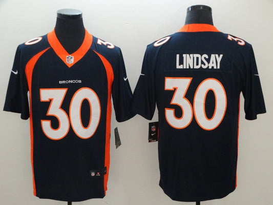 Men's Denver Broncos Phillip Lindsay #30 Navy Game Jersey1