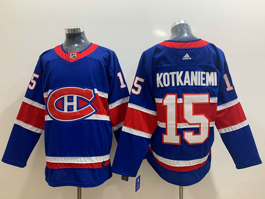 Men's Montreal Canadiens Jesperi Kotkaniemi #15 Blue Player Game Jersey1