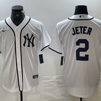 Men's New York Yankees Derek Jeter #2 White Limited Game Jersey1