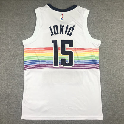 Men's Denver Nuggets Nikola Jokic #15 NBA White Swingman Jersey1 - Reward version