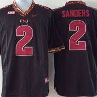 Men's Florida State Seminoles Deion Sanders #2 Black Player Game Jersey