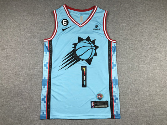 Men's Phoenix Suns Devin Booker #1 Turquoise 2022/23 Swingman Jersey1 - City Edition