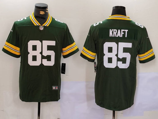 Men's Green Bay Packers Tucker Kraft #85 Green Game Jersey1