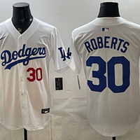 Men's Los Angeles Dodgers Dave Roberts #30 White Home Replica Player Jersey