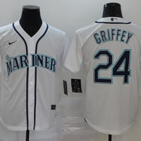 Men's Seattle Mariners Ken Griffey Jr. #24 White Replica Baseball Jersey1