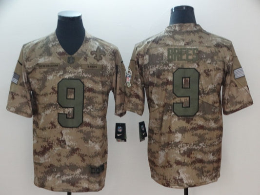 Men's New Orleans Saints Drew Brees #9 Camouflage Game Jersey1