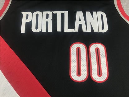 Men's Portland Trail Blazers Carmelo Anthony #00 Black Swingman Fashion Jersey1