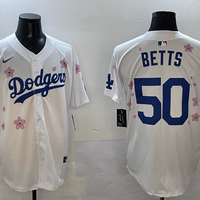 Men's Los Angeles Dodgers Mookie Betts #50 White Alternate Replica Player Jersey1