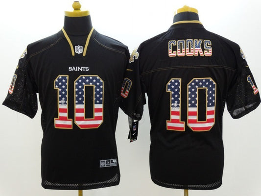 Men's New Orleans Saints Brandin Cooks #10 Black Player Game Jersey1