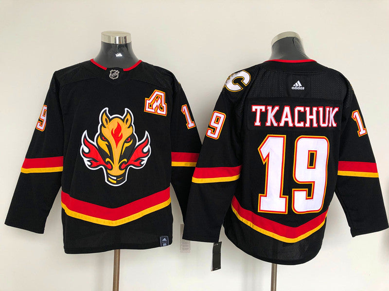Men's Calgary Flames Matthew Tkachuk #19 Black Breakaway Player Jersey1