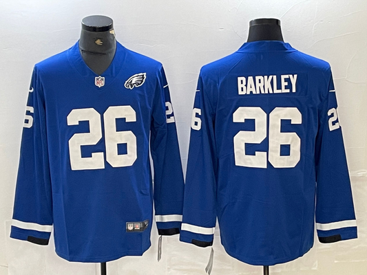 Men's Philadelphia Eagles Saquon Barkley #26 Blue Game Jersey1