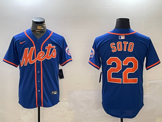 Men's New York Mets Juan Soto #22 Royal Alternate Replica Player Jersey1