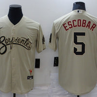 Men's Arizona Diamondbacks Eduardo Escobar #5 Beige Replica Baseball Jersey1