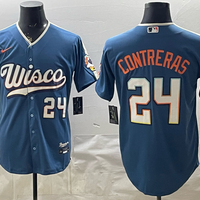 Men's Milwaukee Brewers William Contreras #24 Mineral Blue 2026 City Connect Stadium Jersey