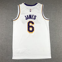 Men's Los Angeles Lakers LeBron James #6 White 2022/23 Swingman Jersey1 - Association Edition