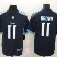Men's Tennessee Titans A.J. Brown #11 Navy Game Jersey1