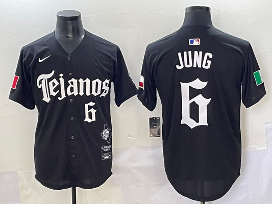 Men's Texas Rangers Josh Jung #6 Black Player Jersey