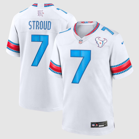 Men's Houston Texans C.J. Stroud #7 White 2026 Rivalries Collection Game Jersey
