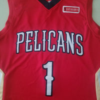 Men's New Orleans Pelicans Zion Williamson #1 NBA Red Swingman Jersey1