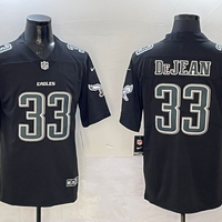 Men's Philadelphia Eagles Cooper DeJean #33 Carbon Black Fashion Game Player Jersey1
