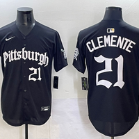Men's Pittsburgh Pirates Roberto Clemente #21 Black Replica Player Jersey